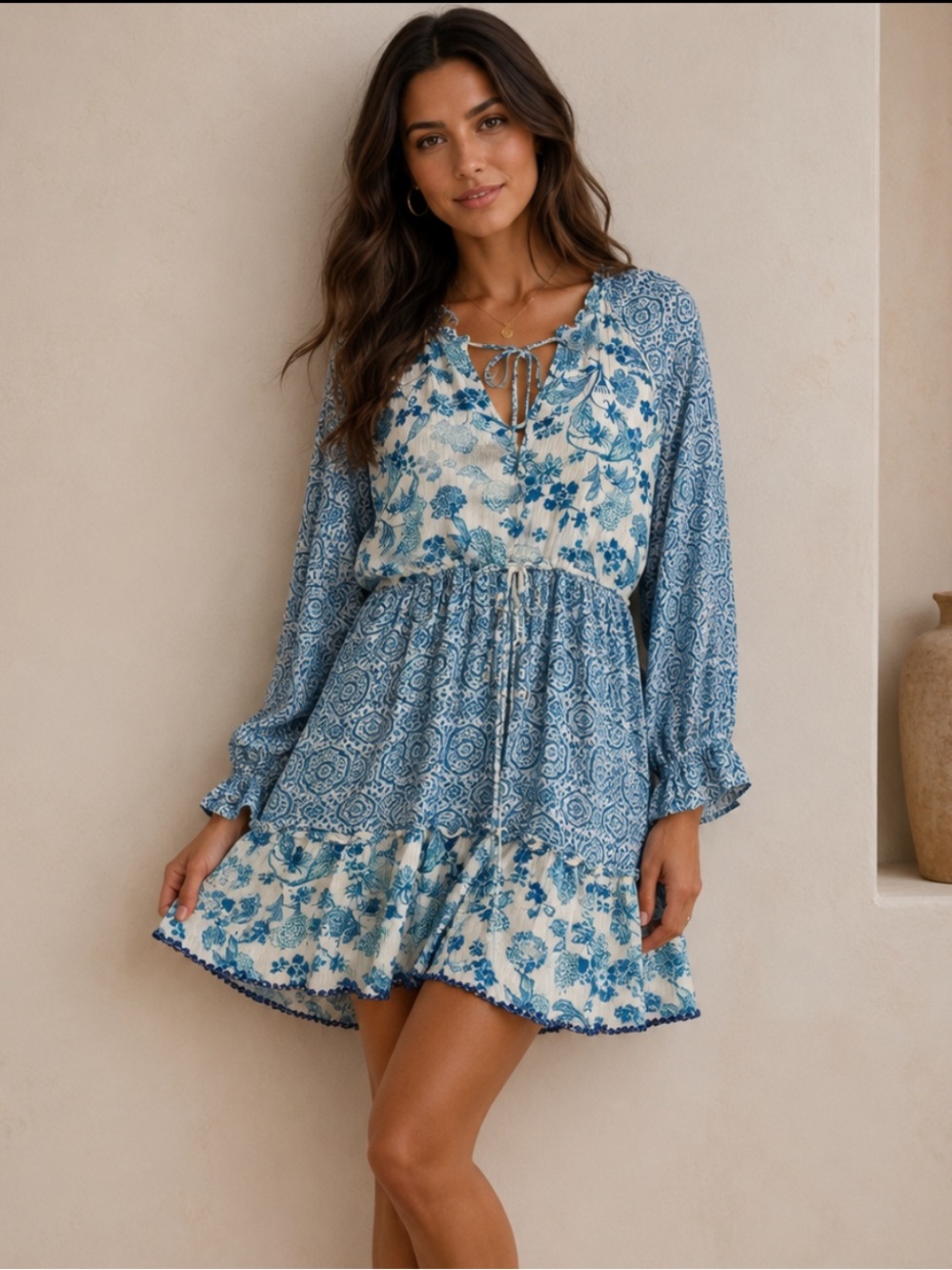 House of Harlow 1960 Floral Boho Tiered Dress